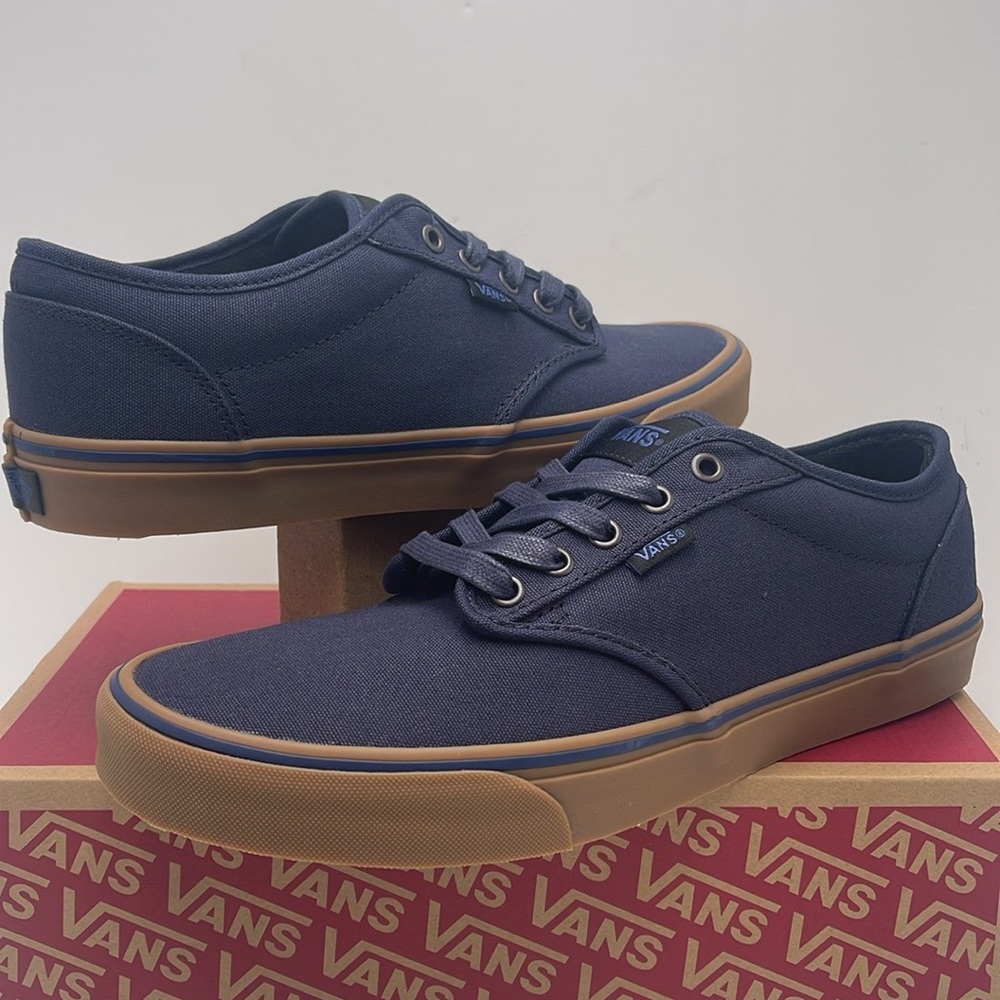 Vans Men’s Blue Canvas Sneakers Gum Sole Vans Atwood
(12 Oz Canvas) Navy/Gum NIB - Picture 8 of 16